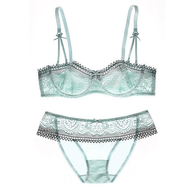 Grand Lux Transparent Unlined Half Cup Bra Sets - The Grand Lux