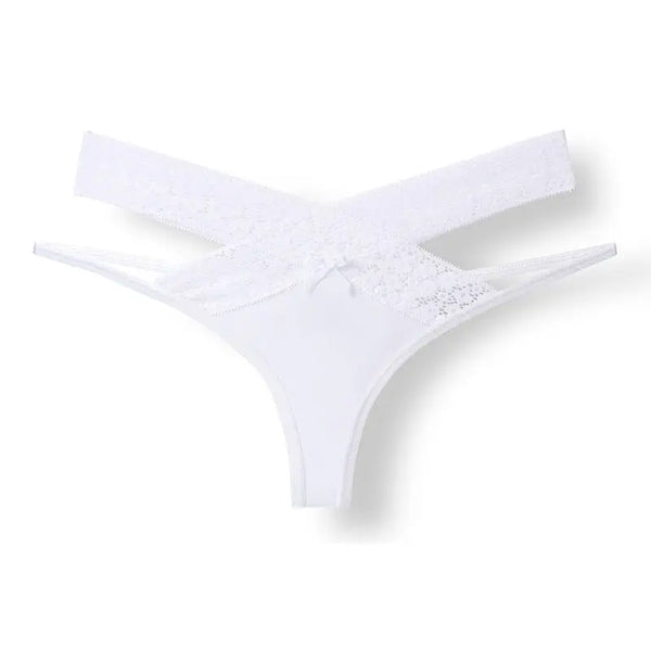 HLS Lace Cross Strap Low-waist Panties. - Image #19