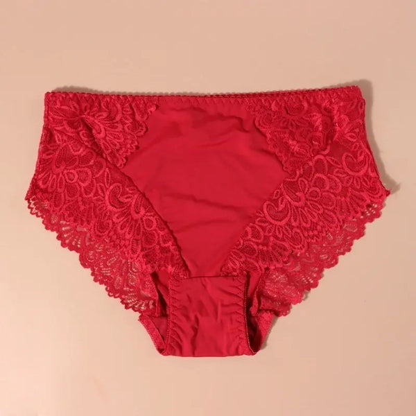 HLS High Waist Sexy Lace Trim Panties - Image #7