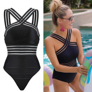 HLS Striped Bandage Push Up Monokini. - Image #1