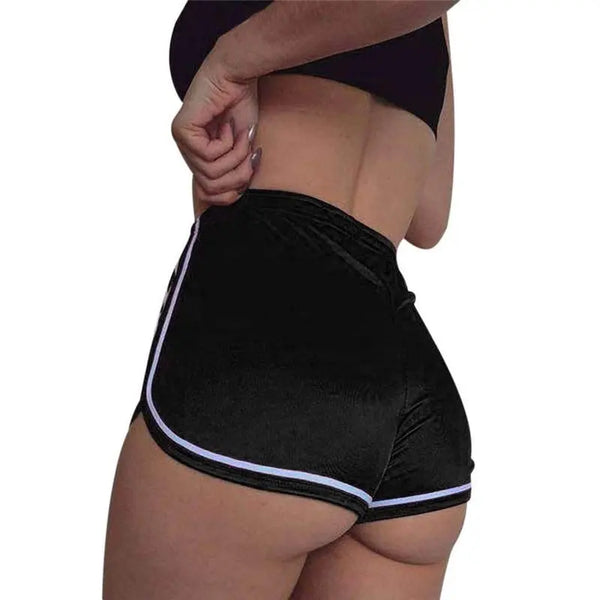 HLS White Black High Waist Booty Shorts. - Image #7