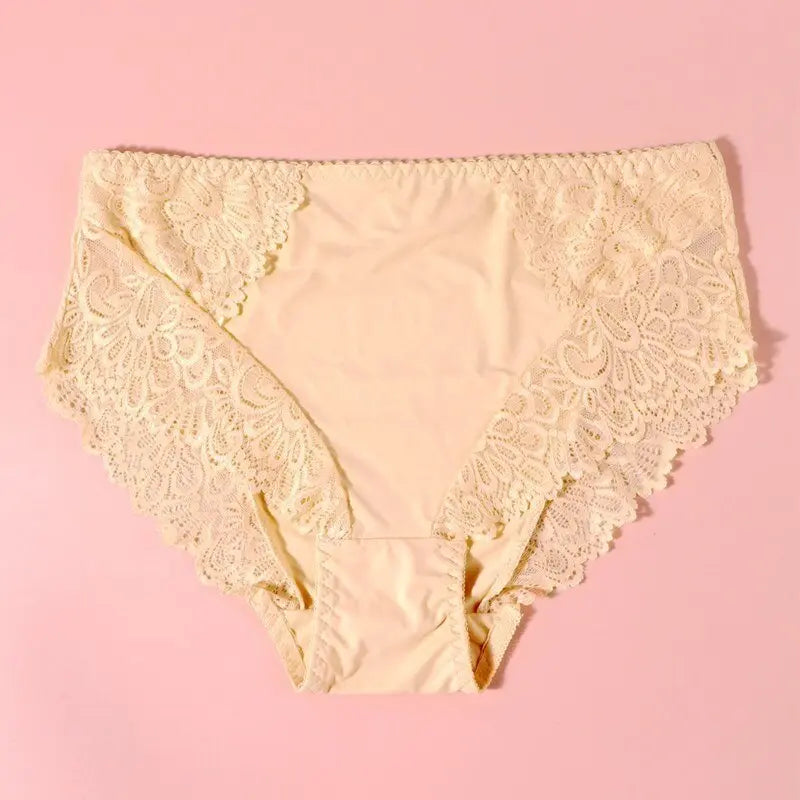 HLS High Waist Sexy Lace Trim Panties - Image #4