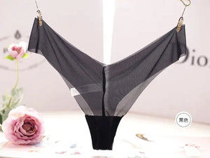 Her Sexy Transparent Seamless G-String Thong Panties.