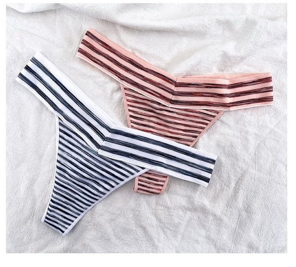 HLS Simple Stripe Low Waist Thongs.