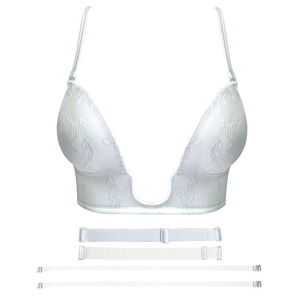 HLS Sexy Push Up Plunge Bra With Multi Way Straps.