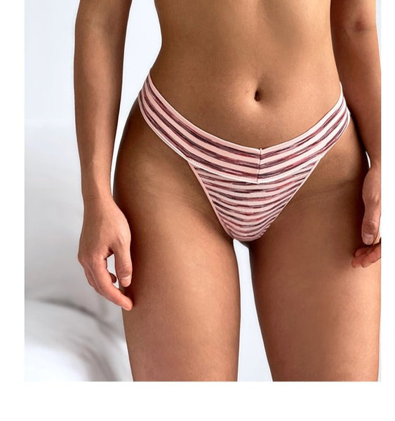 HLS Simple Stripe Low Waist Thongs.