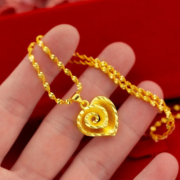 Korean Real 18K Gold Necklace Pendant for Women
