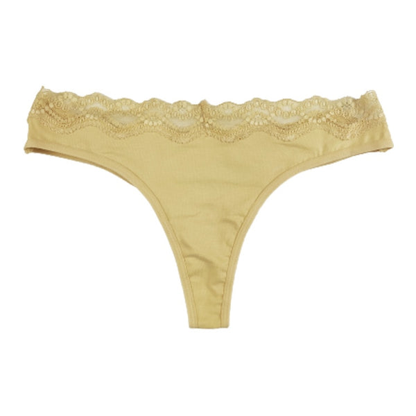 HLS Low Rise Lace Decor Cheeky Thong Panties.