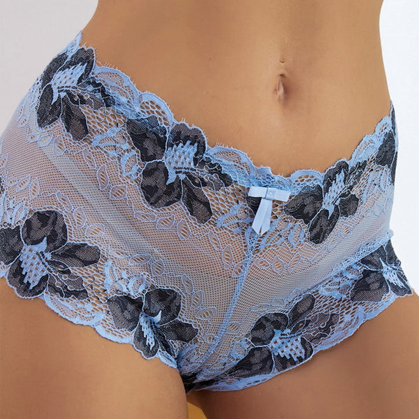 HLS Sexy Lace Hollow Out Boy Short Panties.