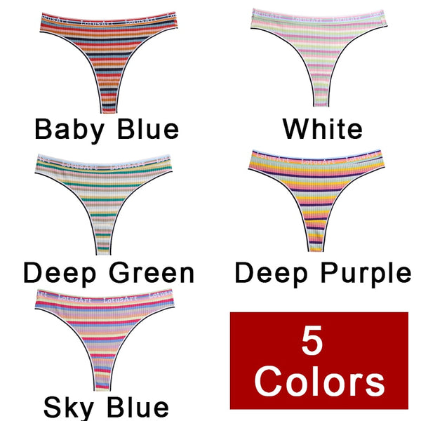 HLS Low-Rise Colorful Cotton Thongs 3pc