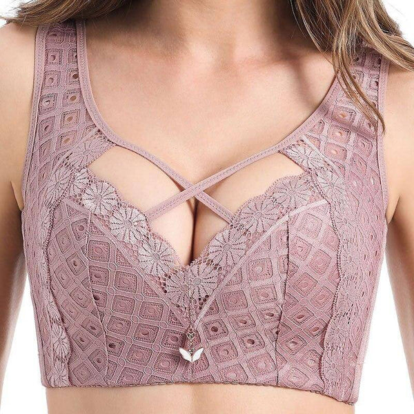 HLS Lace Plus Size Full Cup Wire Free Bra.
