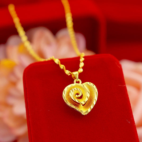 Korean Real 18K Gold Necklace Pendant for Women