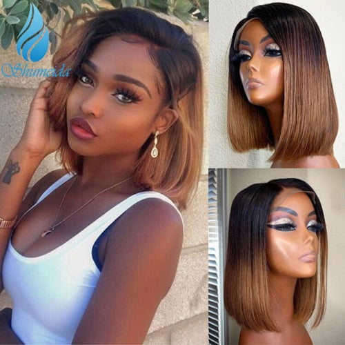 HLS Ombre Brown 13x4 Lace Front Human Hair Wigs.