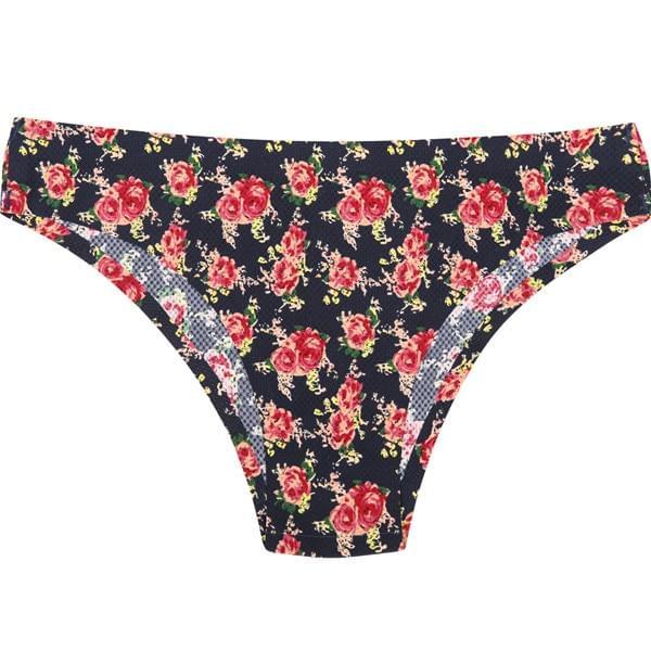 Her HIBUBBLE Sexy Mesh Breathable Low-Rise Panties with Flower Print.